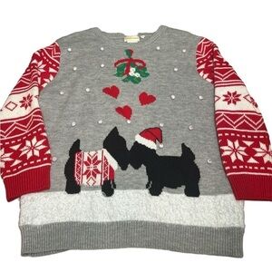 Scottie Dog Jeffrey‎ Banks Christmas Sweater Size Small/Medium